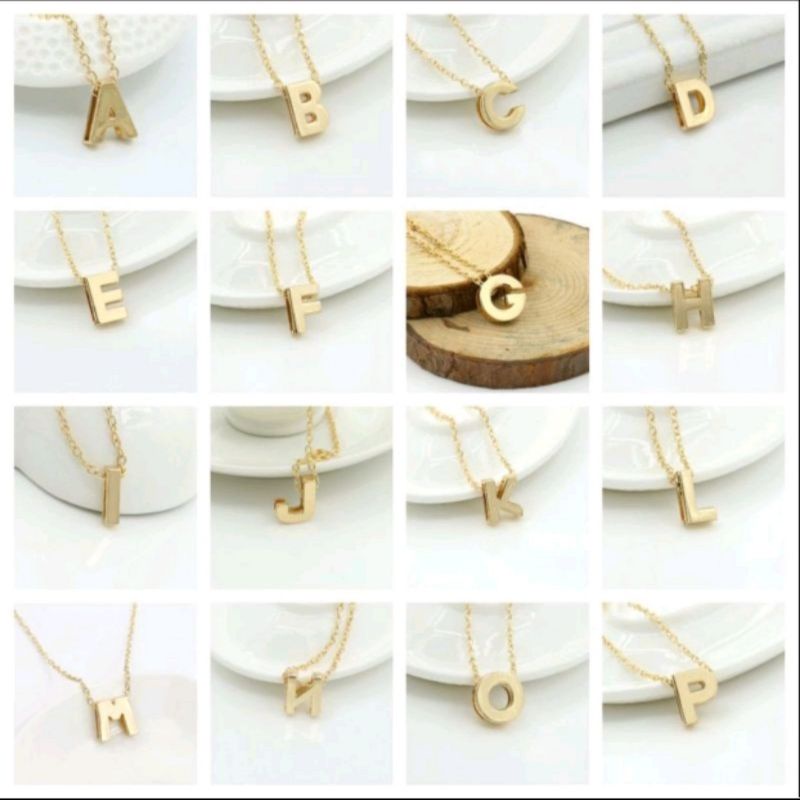 [COD] Kalung Titanium Nagita Huruf | Kalung Huruf Abjad | Anti Luntur | Anti Karat | Terlaris