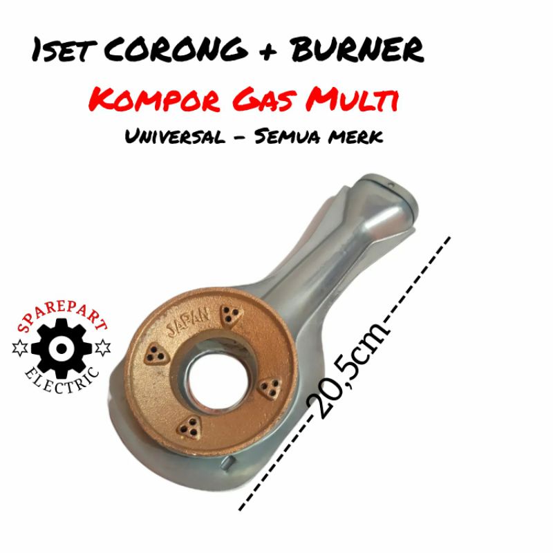 CORONG + BURNER KOMPOR GAS UMUM RRT / UNIVERSAL PROGAS SANEX MLS GMC DLL