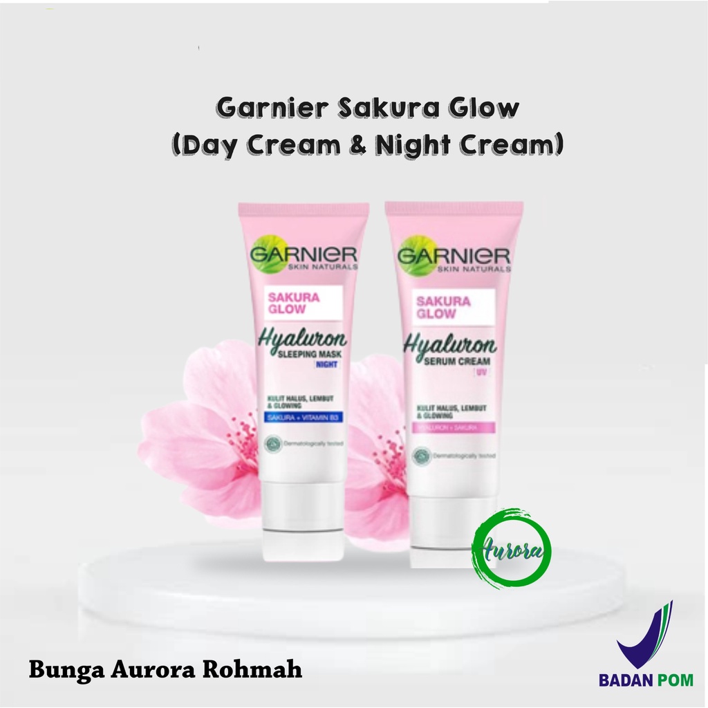 Paket Hemat Garnier Sakura Mini (Krim Siang 20ml + Krim malam 20ml) - 2pcs | Sakura Glow
