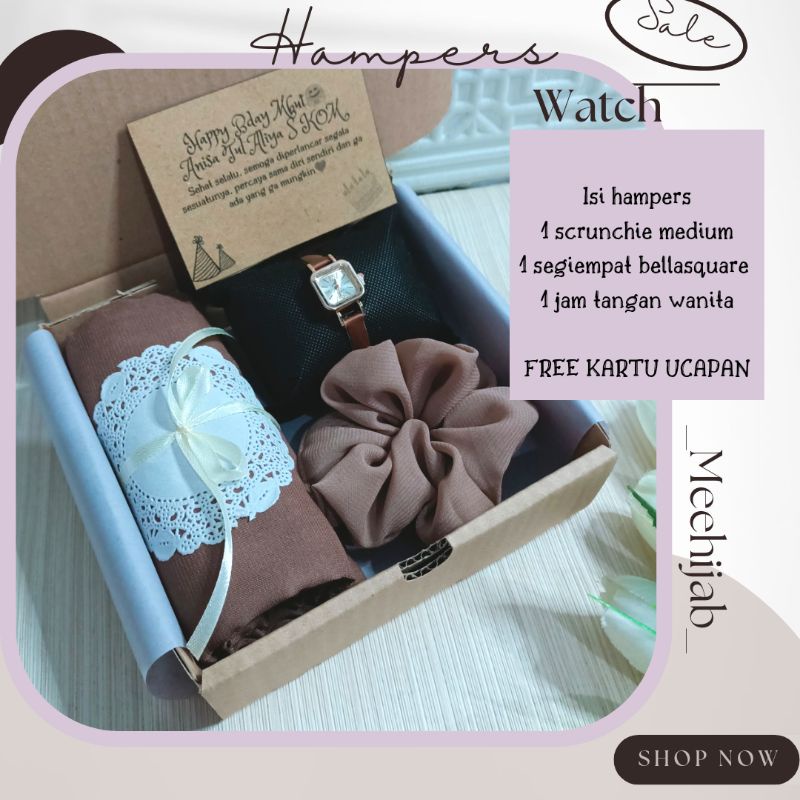 HAMPERS JILBAB JAM TANGAN KADO HADIAH WISUDA ULTAH PERNIKAHAN SOUVENIR