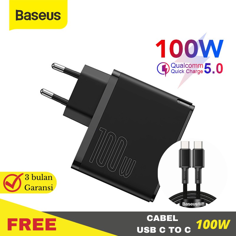 BASEUS GAN 2 100W Adapter Quick Charge 5.0 IPAD Macbook / Laptop /Galaxy Tab