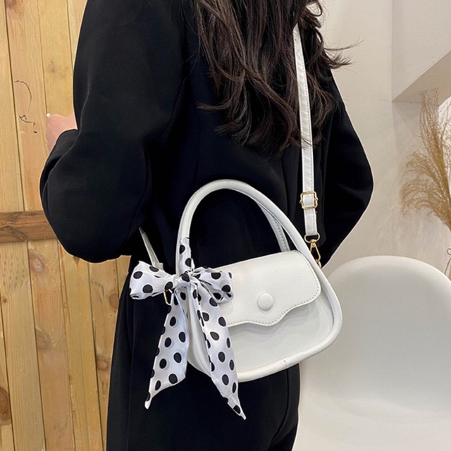 KOREAN RIBBON HANDBAG TRENDY / TAS TANGAN PITA KOREA LUCU / tas slempang kulit / tas selempang korea import / leather bag girly / hammock bag