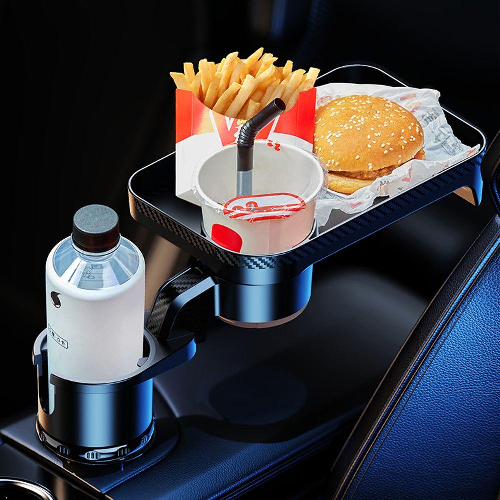 TOP Car Tray Table Botol Minuman Adjustable Meja Kecil Nampan Putar Mobil Drink Stand Dudukan Ponsel Dudukan Cangkir