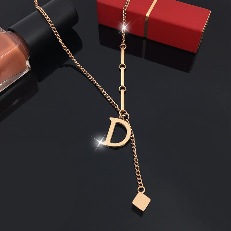 Kalung Titanium Wanita Anti Pudar Model D Juntai