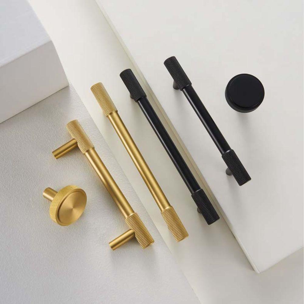 NICKOLAS1 Doorknob Retro Kuningan Murni Knurled Hardware Furniture Gagang Pintu Lemari Solid