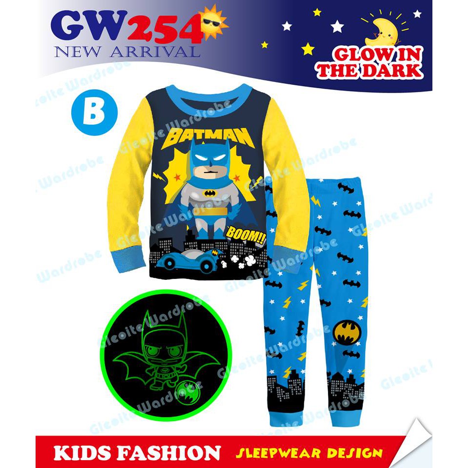  Baju  Anak  Branded Setelan Baju  Tidur  GW 254 B Pyjamas Glow  