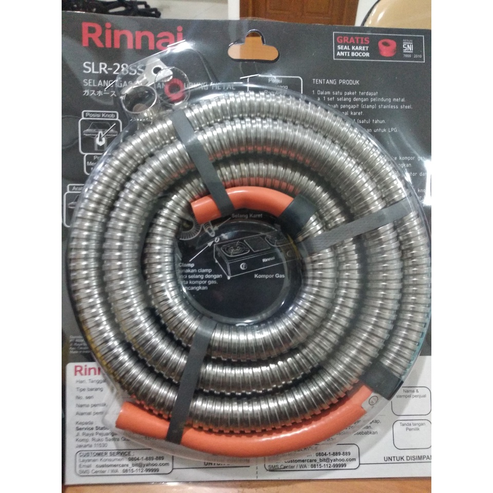 Rinnai Selang Kompor Gas SLR 28 SS / SLR28SS / SLR-28 SS