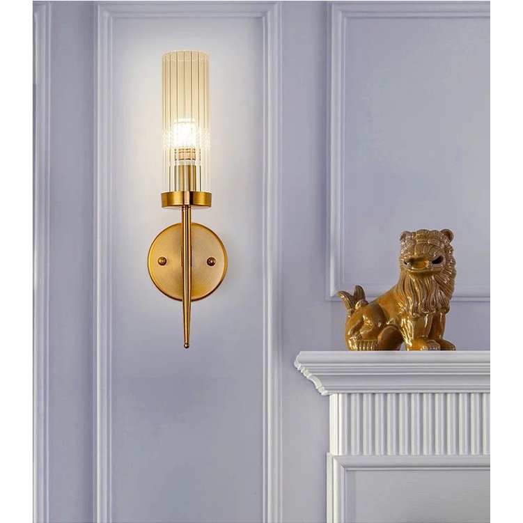 Lampu Dinding Hias Kaca Premium Gold Wall Glass Lamp Luxury Sconce