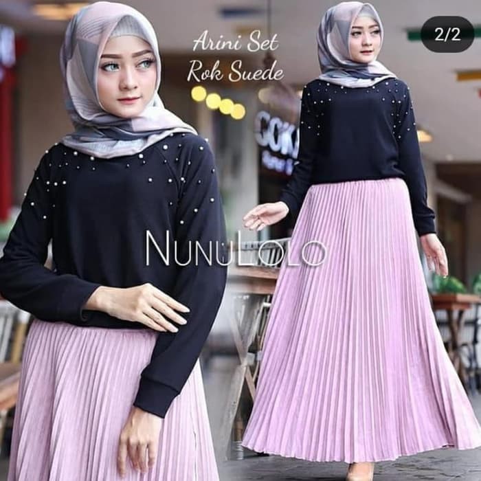  Baju  gamis  wanita  terbaru  model pesta kekinian moscrepe 
