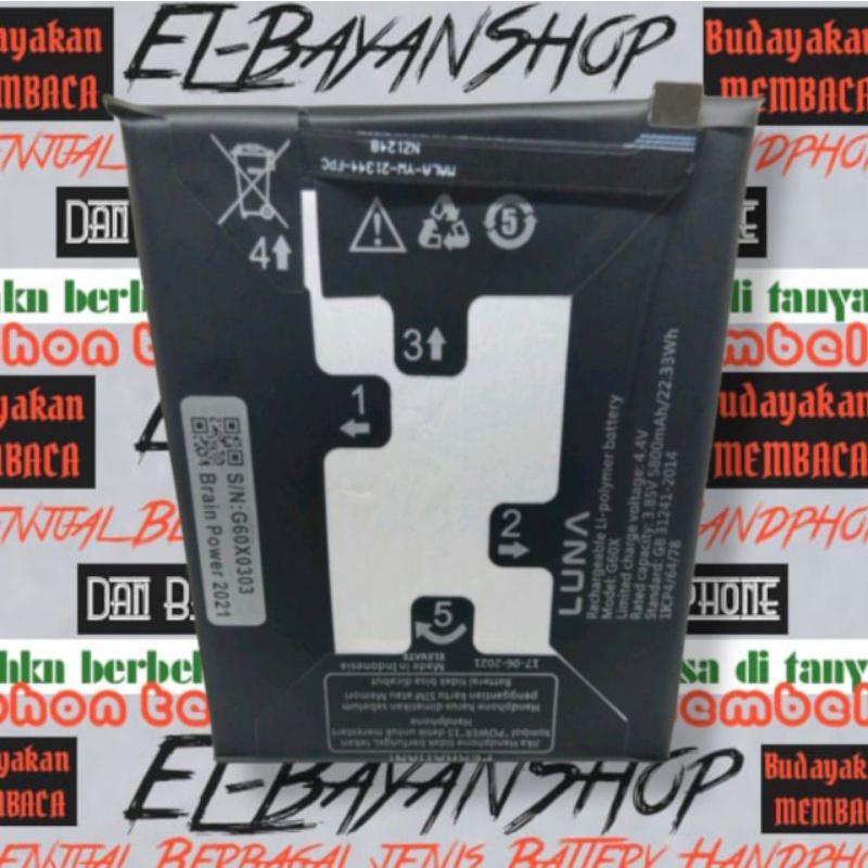 Batrai Luna X prime G60x Batre Luna Model G 60X Baterai Xprime Ram 4/64 Original
