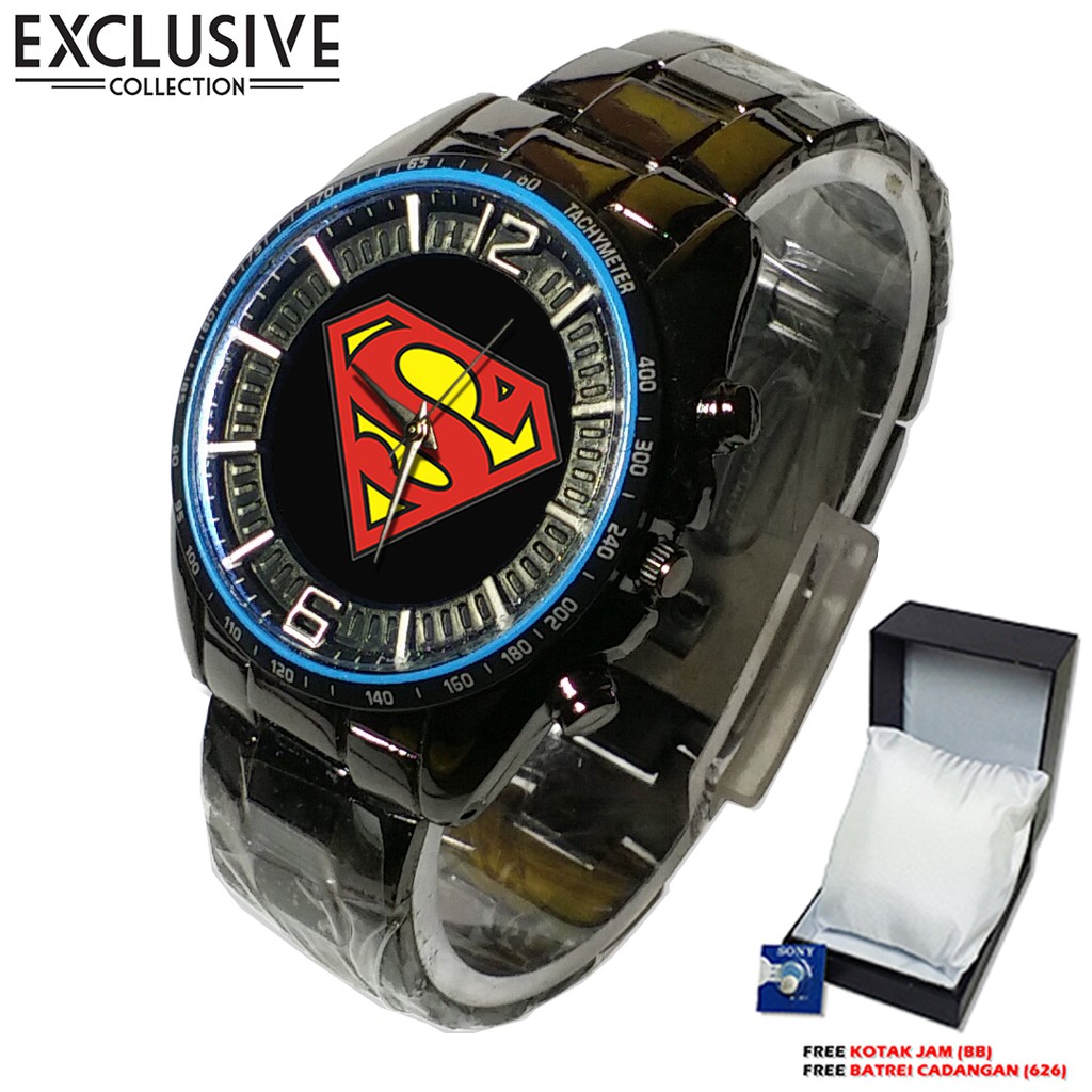 (Istimewa Bossque) Jam SUPERMAN  Rantai Sport