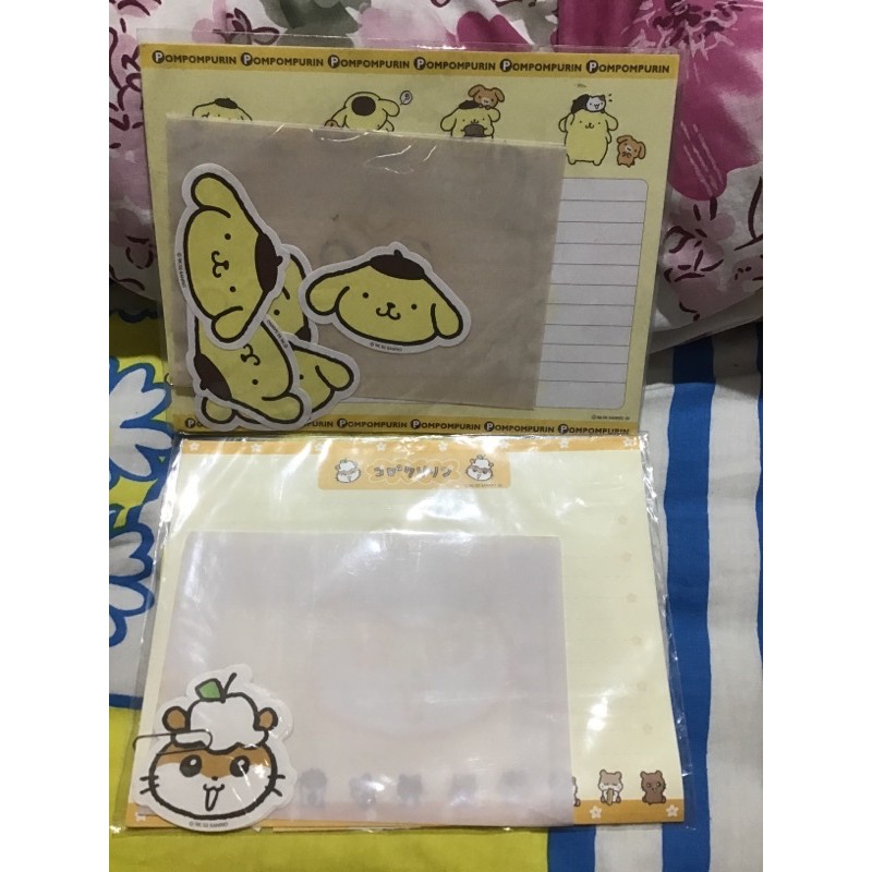 

POMPOMPURIN SANRIO HAMSTER LETTER SET KERTAS SURAT MEMO STICKY NOTE NOTEBOOK PAD JAPAN IMPORTED