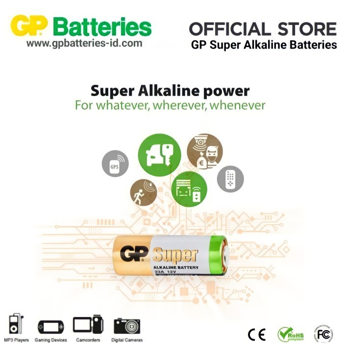 Baterai GP Super Alkaline GP 23AE 23A 23 V23GA MN2112V Battery