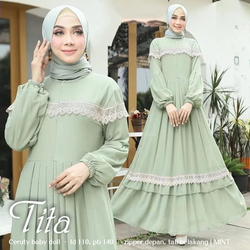 DRESS MUSLIM, baju wanita, baju gamis, dress, gamis, Baju gamis, fashion wanita, Tita Dress B