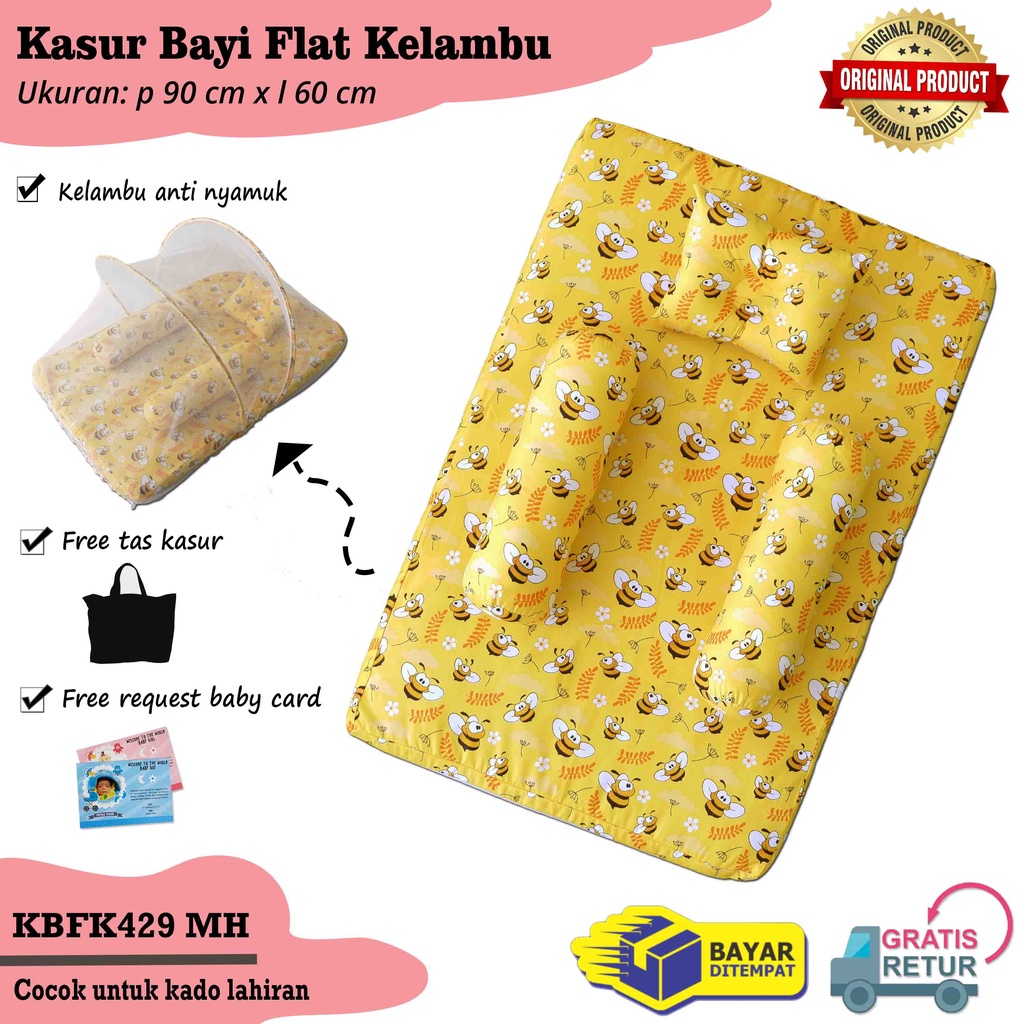 Kasur Bayi Flat Paket Perlengkapan Bayi Baby Gift Set Kado Lahiran Tempat Tidur Baby-KBFK429MH