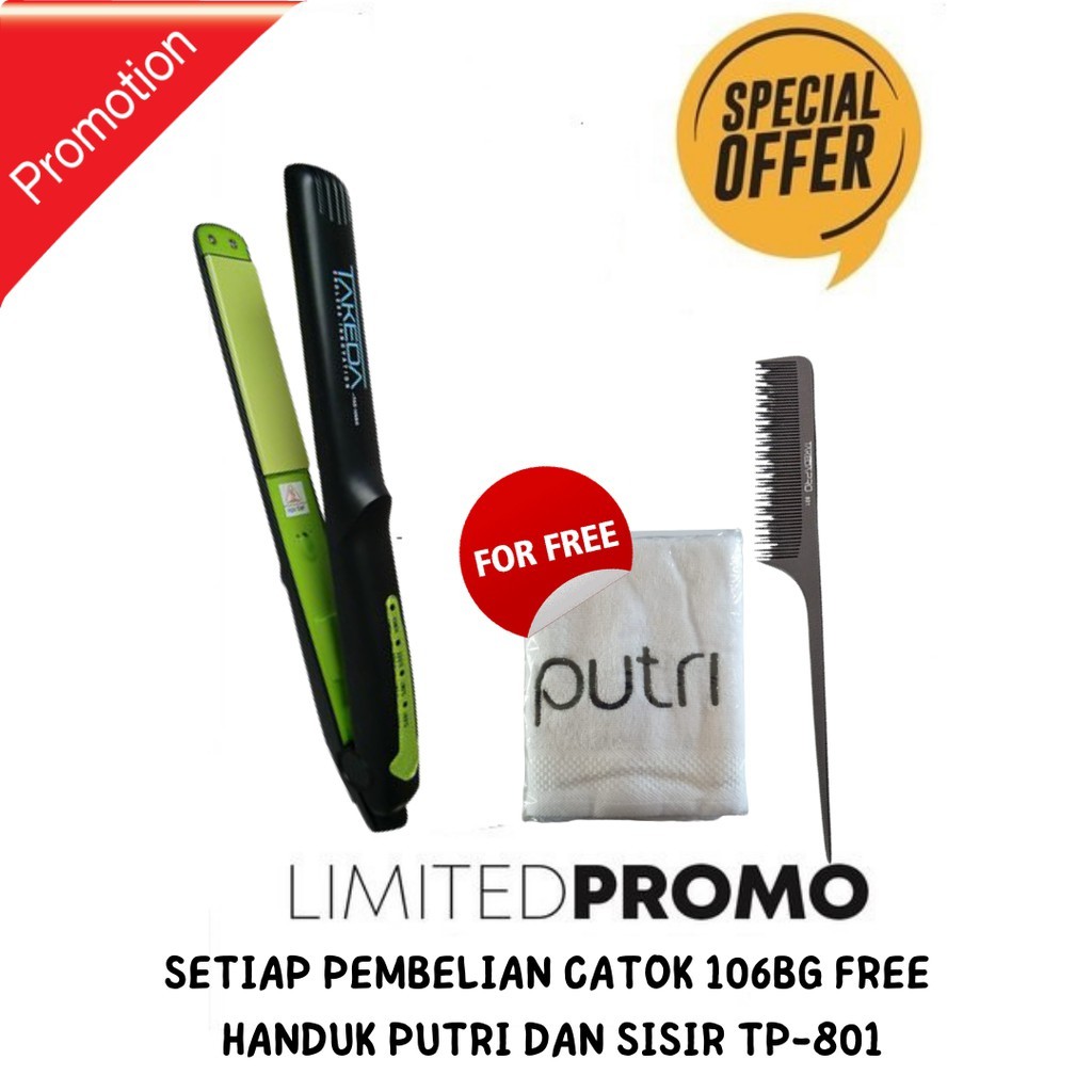 Catok Ceramic Takeda 1" TKD-106BG Hijau Garansi Resmi