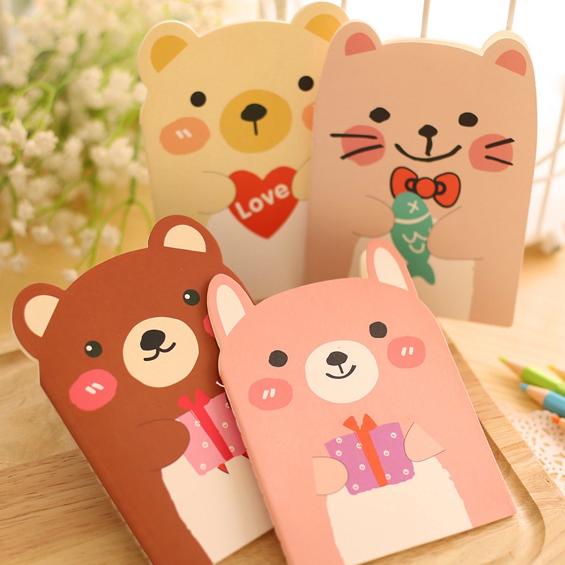 20 Lembar Buku Catatan Mini Portable Motif Kartun Hewan Lucu