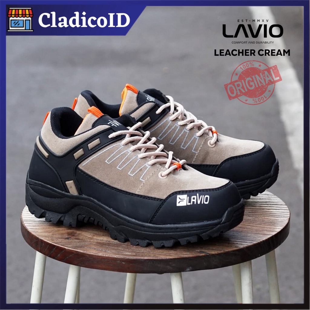 Sepatu Safety Boots Wanita Ujung Besi Outdoor Kerja Proyek Lapangan SPBU Mendaki Gunung Haiking LAVIO LEACHER Sefty Shoes Original