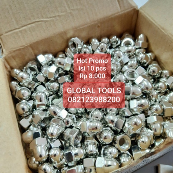 BIGSALE  mur topi m8 termurah mur kunci 13 mur bulat mur baut helm baut 12 Tools global