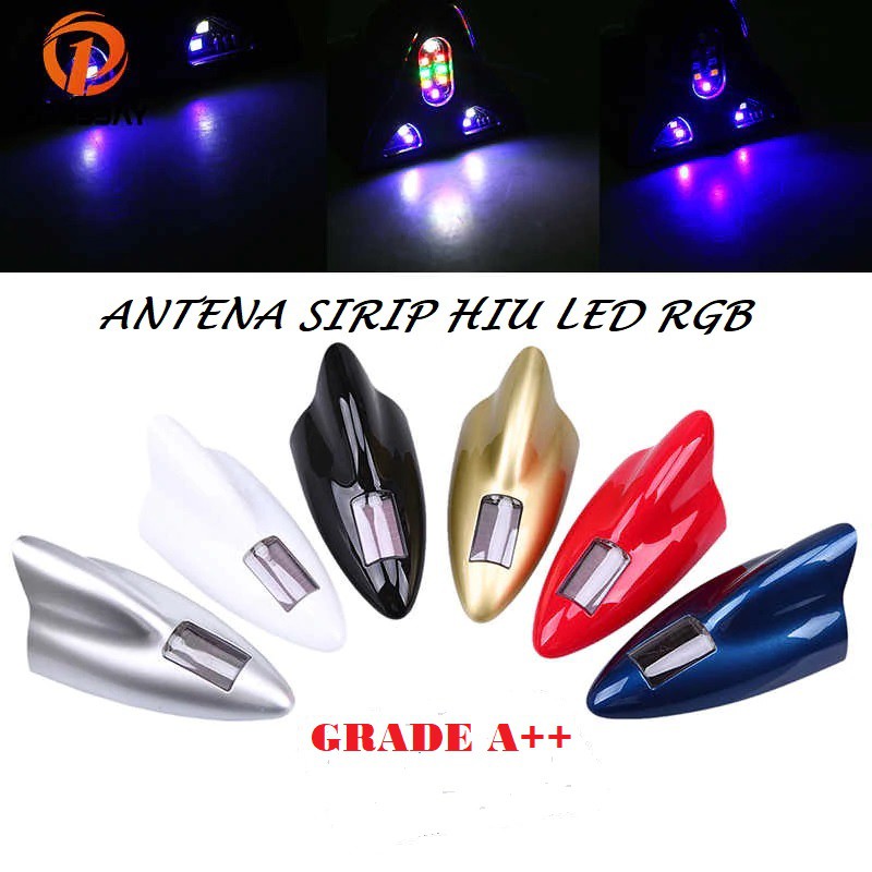 ANTENA SIRIP HIU LED RGB ANTENA HYBRID LED TENAGA SURYA SOLAR PANEL