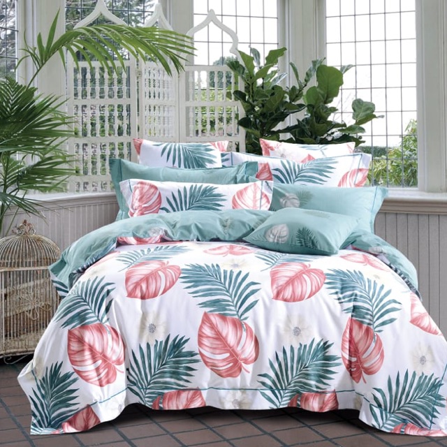 1 set Sprei Katun Jepang Pigmen Impor motif Lucu dengan 3 pilihan ukuran double bed