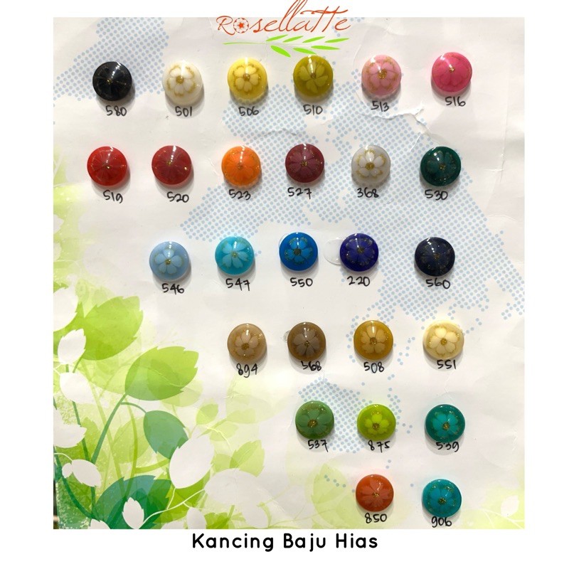 GROSS 144 butir KANCING BAJU HIAS BUNGA JELLY