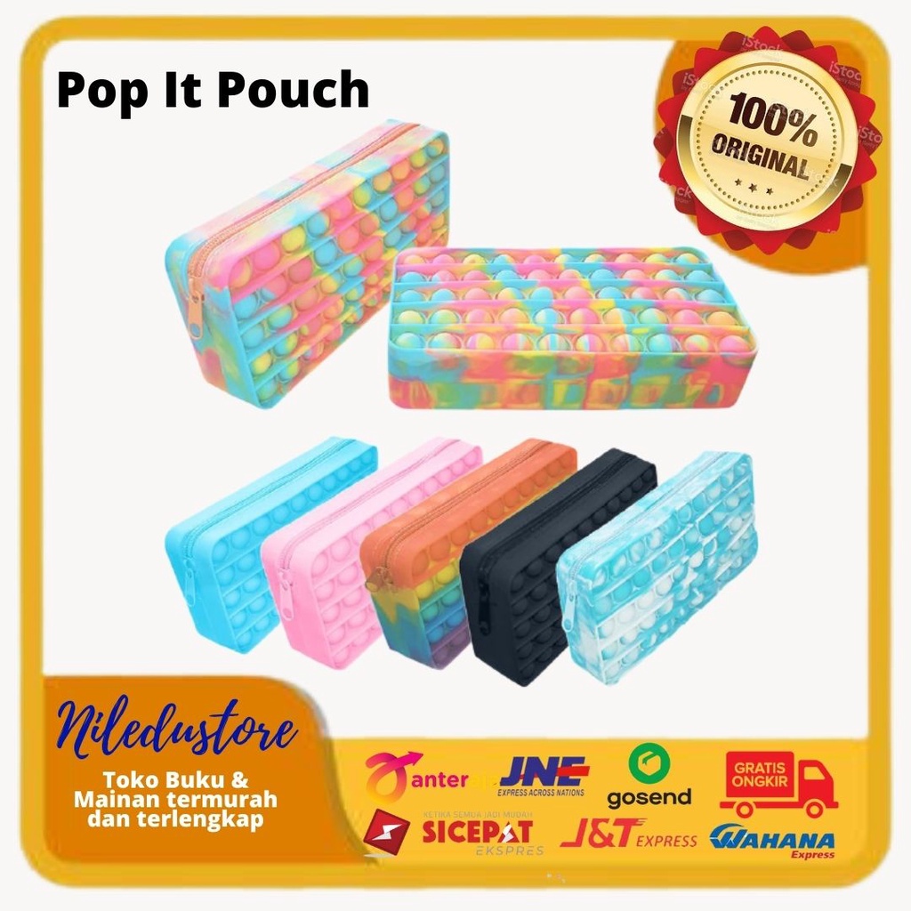 

Tempat Pensil Pop It 2IN1 Mainan Pop It dan Kotak Pensil Anak / Pencil Case Pop It Pen Holder / Kotak Pena Sekolah / Dompet Pop-It Stress Relieve Kids Mainan Anak Fidget Push Finger