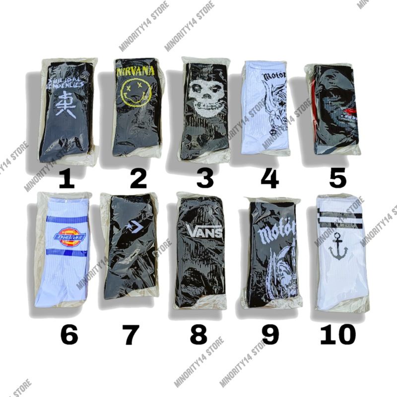 Kaos Kaki Motif Oldskool Premium Skate band brand hypebeast kekinian