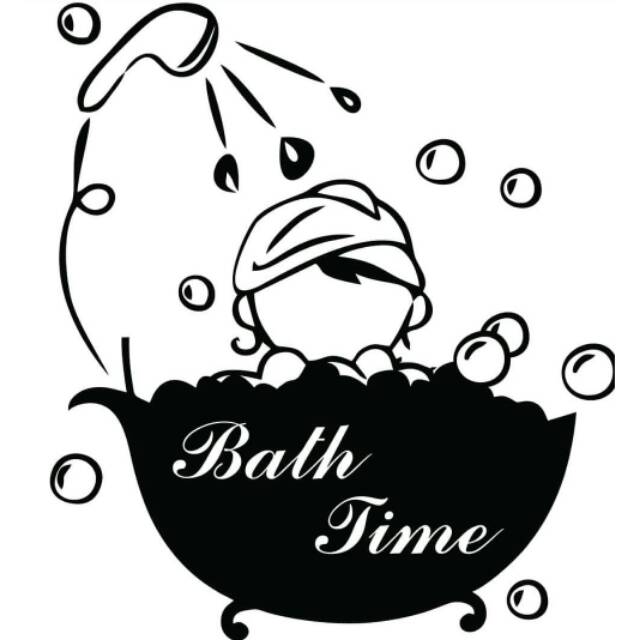 Stiker Vinyl Bath Time Bath Room Stiker Kamar Mandi 