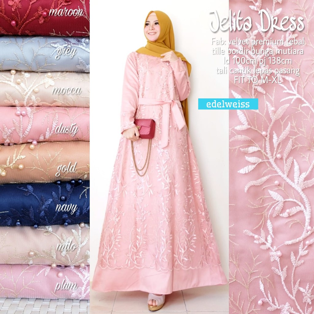 [COD] BIG SALE Jelita Dress brukat mewah cantik terbaru fashion muslim kebaya modern wisuda kondanga