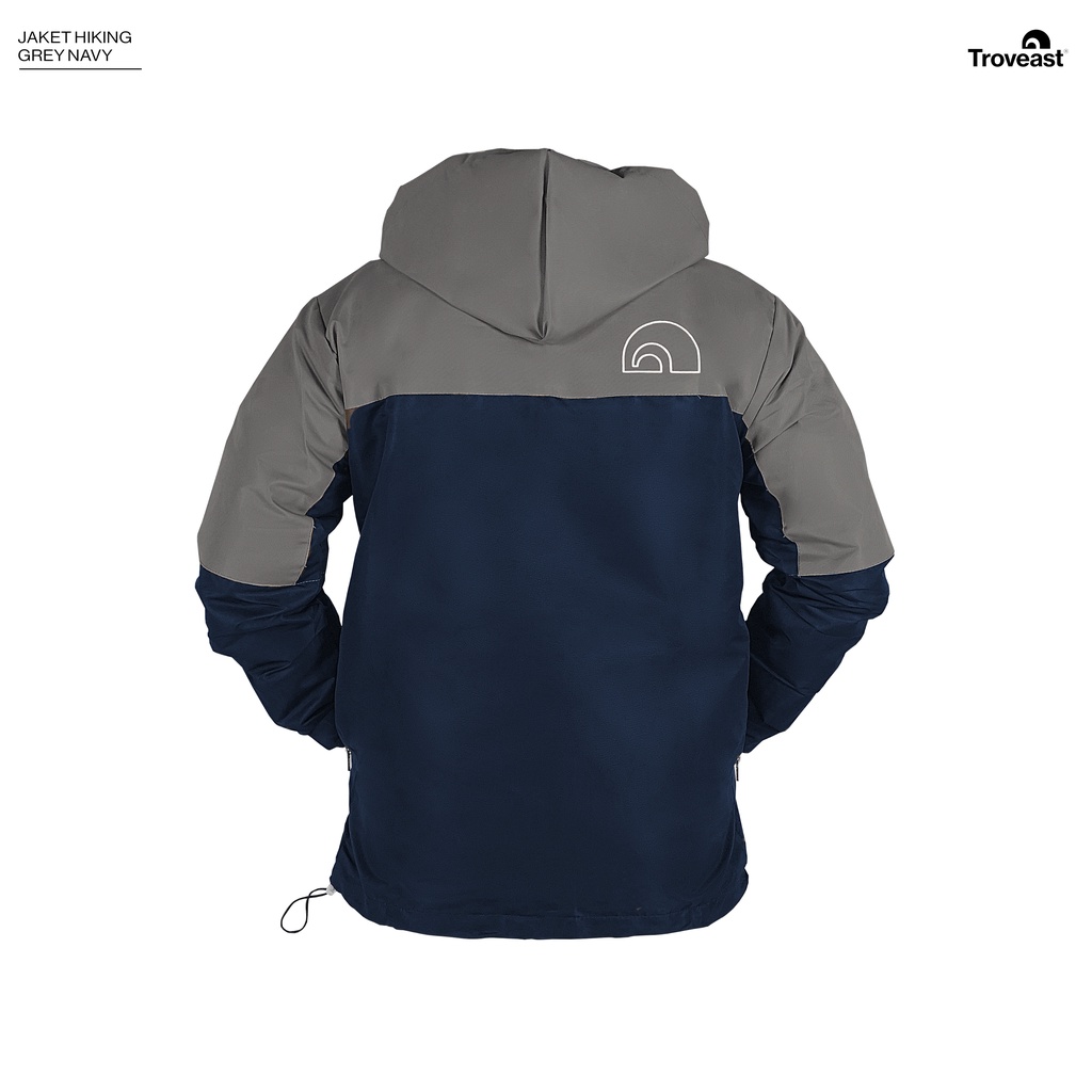 Troveast Jaket Parasut Original Waterproof Hiking Series-Grey Navy XL