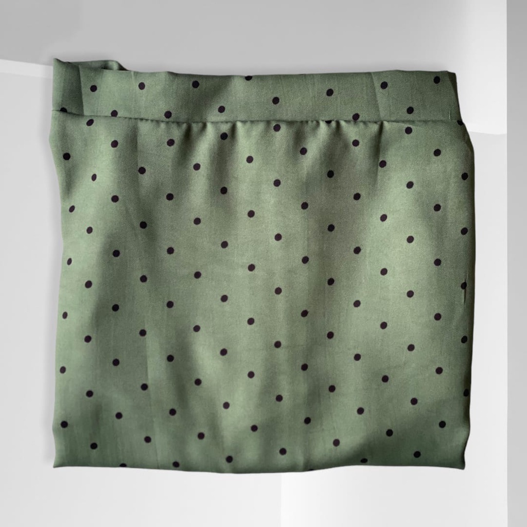 rok polka L-XL-XXL/rok panjang wanita bermotif polkadot kecil/rok maxi-hijau pupus