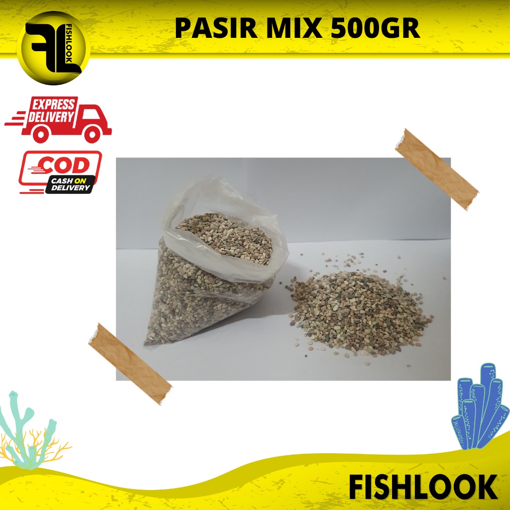 Pasir Mix Pancawarna Pasir Panca Warna Aquarium Aquascape 500 Gram