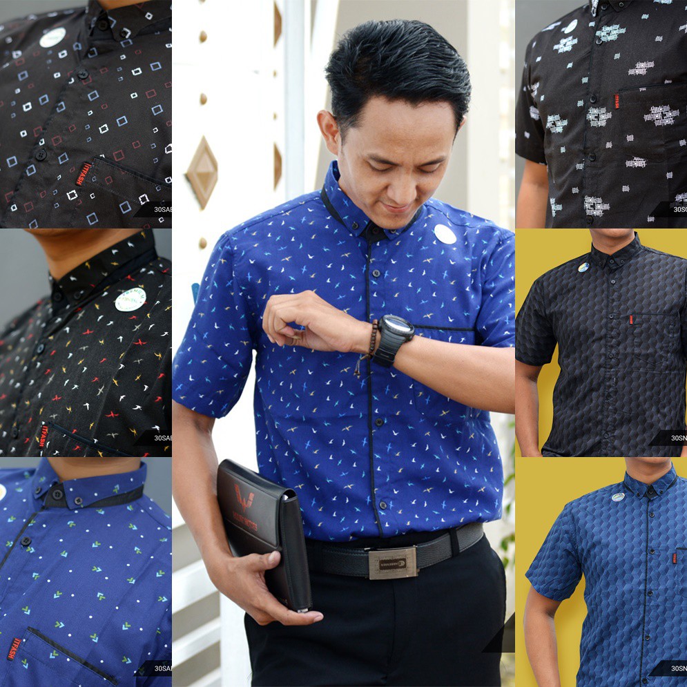 Trolis HANYA M 30S baju kemeja hem pria cowok lengan Trolis HANYA M 30S baju kemeja hem pria cowok lengan