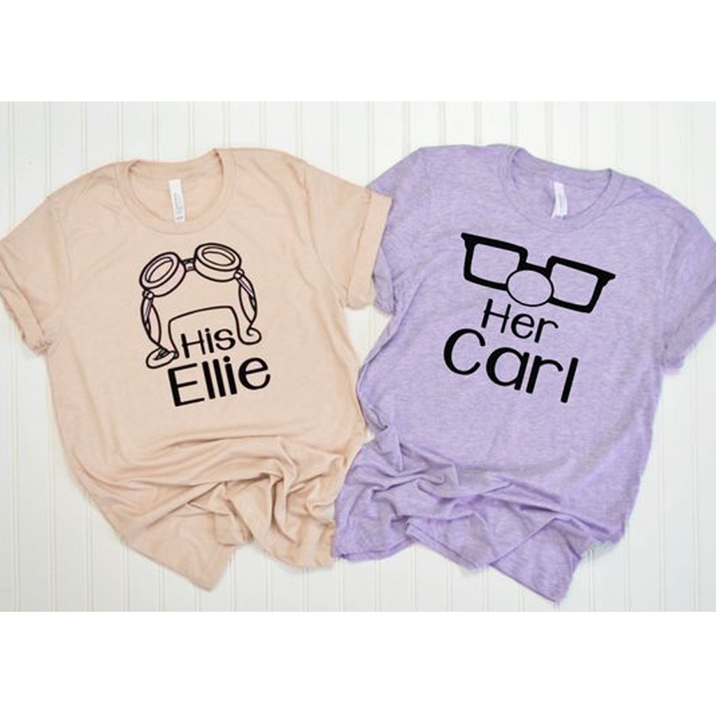 MYSTIQUE.ID-BAJU KAOS COUPLE ELLIE&amp;CARL UP MOVIE T-SHIRT LUCU DAN AESTHETIC