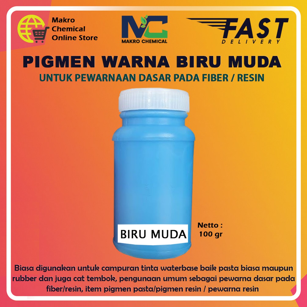 PIGMEN WARNA BIRU MUDA Untuk Campuran Warna Resin, Rubber, Cat Tembok
