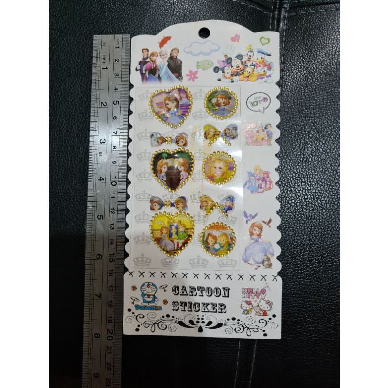 Stiker anak sofia timbul kualitas premium ukuran 15x7cm EQZ
