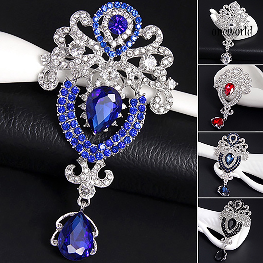 OW@ Brooch Exquisite Crown Design Luxury Fashion Diamante Brooch Pin for Holiday