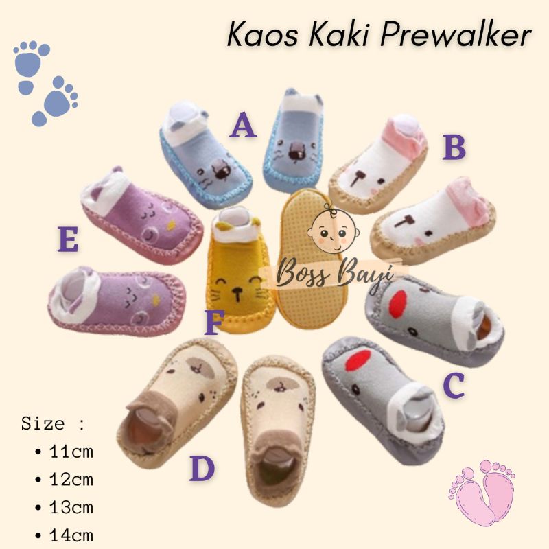Kaos Kaki Prewalker / Kaos Kaki Antislip Bayi / Prewalker Socks Shoes Baby