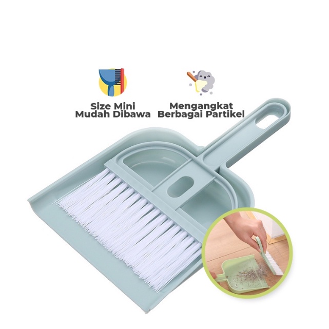 ❤ IJN ❤ Sapu Mini set Serok Cikrak /Sapu mini plus dustpan Pengki Serbaguna kecil kebersihan karpet mobil/sapu meja laptop