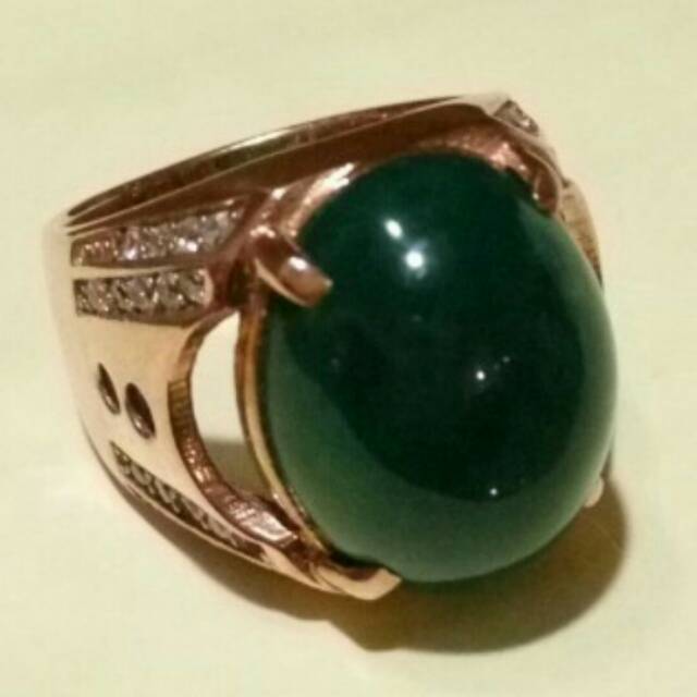 Natural cincin batu bacan doko gulau ijo botol + memo
