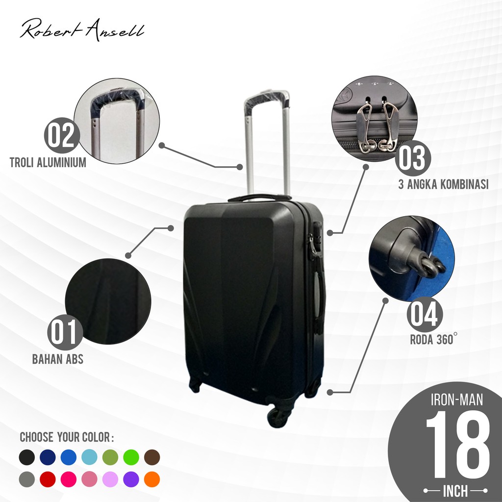 [FREE BUBBLEWRAP] Koper Kabin Murah 18 Inch 4 Roda Robert 