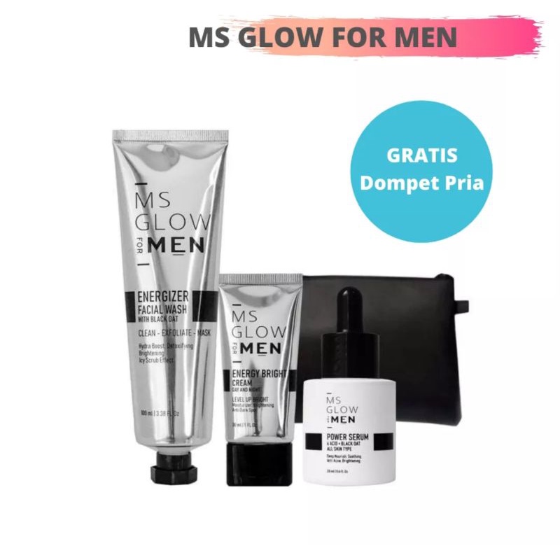 MSGLOW / Ms Glow For Men Paket Skincare Cowok - Cream wajah untuk Pria ORIGINAL BPOM