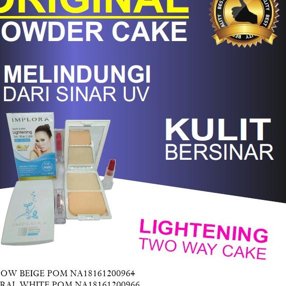 Kekinian BEDAK IMPLORA LIGHTENING TWO WAY CAKE YELLOW BEIGE & NATURAL WHITE.-2