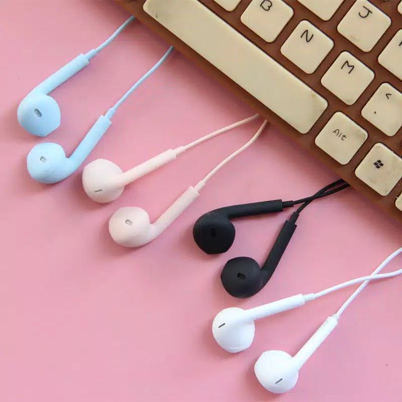 MEASTORE | HEADSET / HANDSFREE U19 MACARON MATE COLOR EXTRA BASS