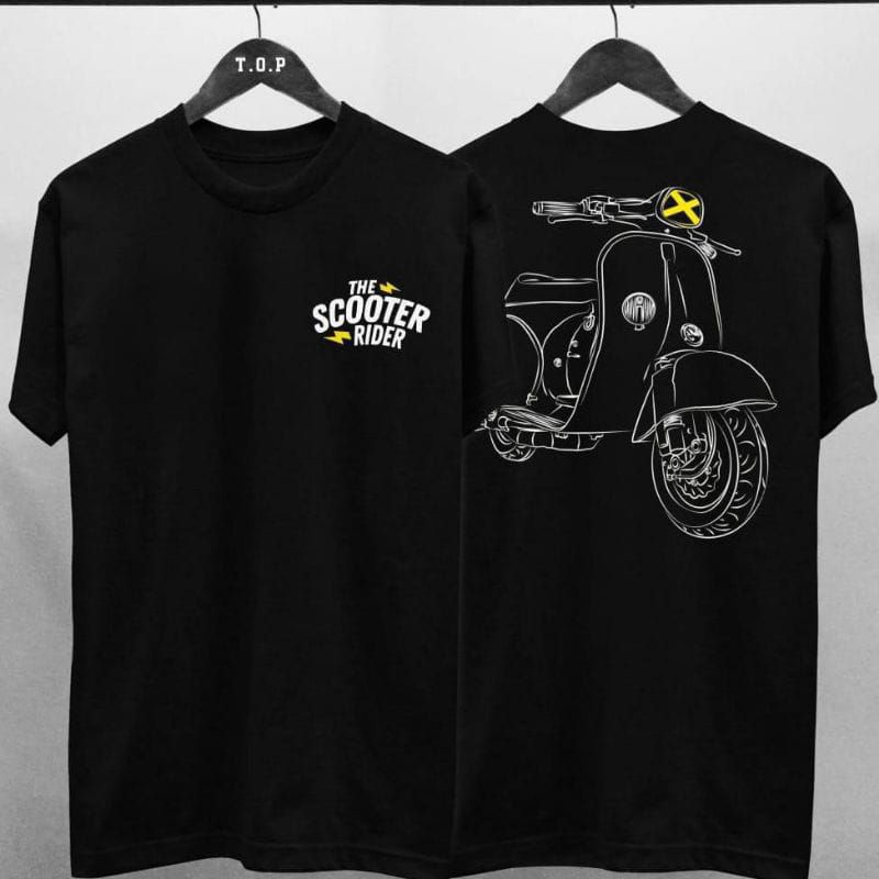 KAOS PRIA SABLON DIGITAL MOTIF SCOOTER RIDER