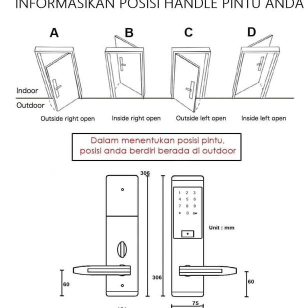 Kunci Pintu Digital Modern Slim e-Guard Pin&Kartu RX1621 Digital Lock