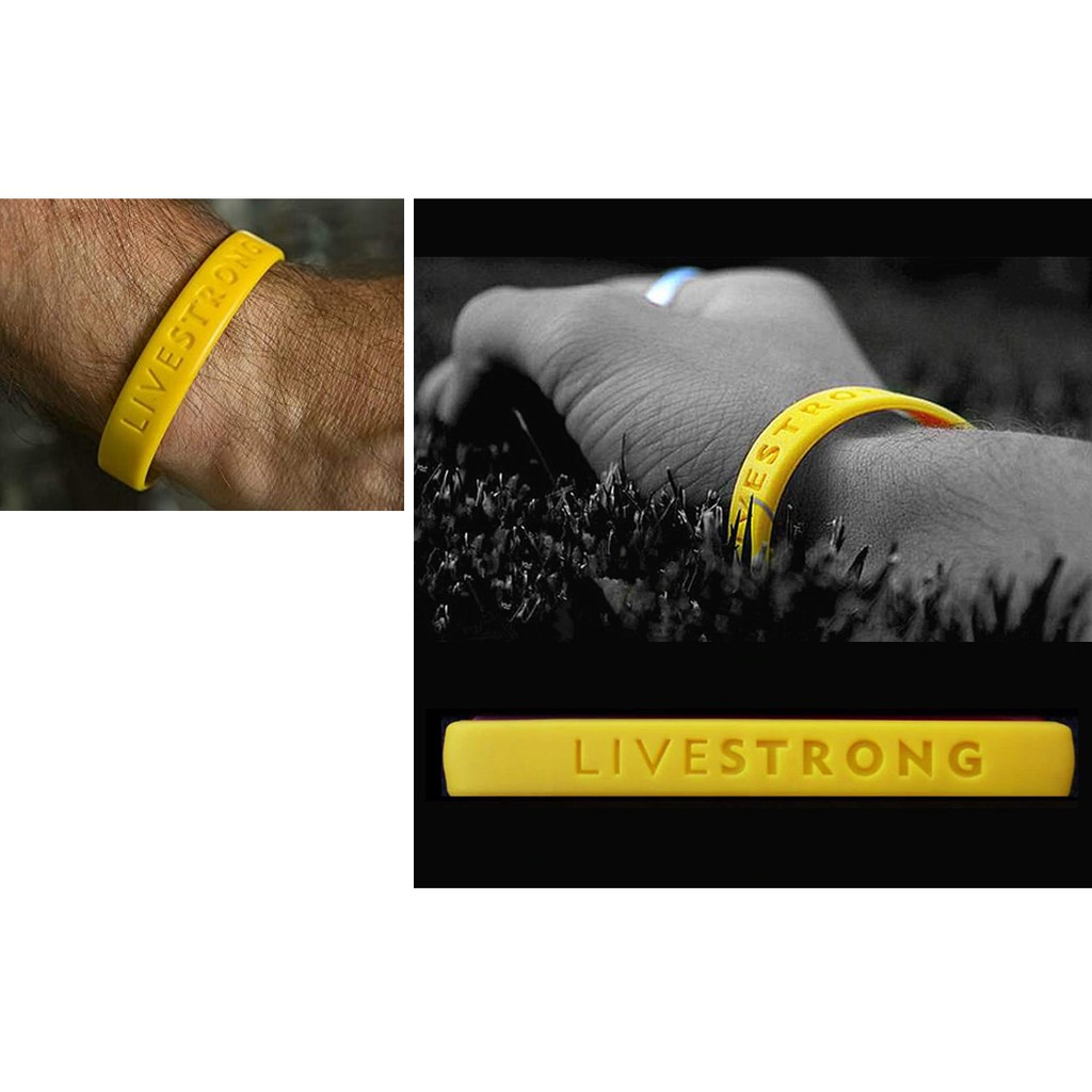 Gelang Pria - LIVE STRONG - Bahan Karet ECO - Aksesoris Fashion [Gratis Ongkir / Cod]