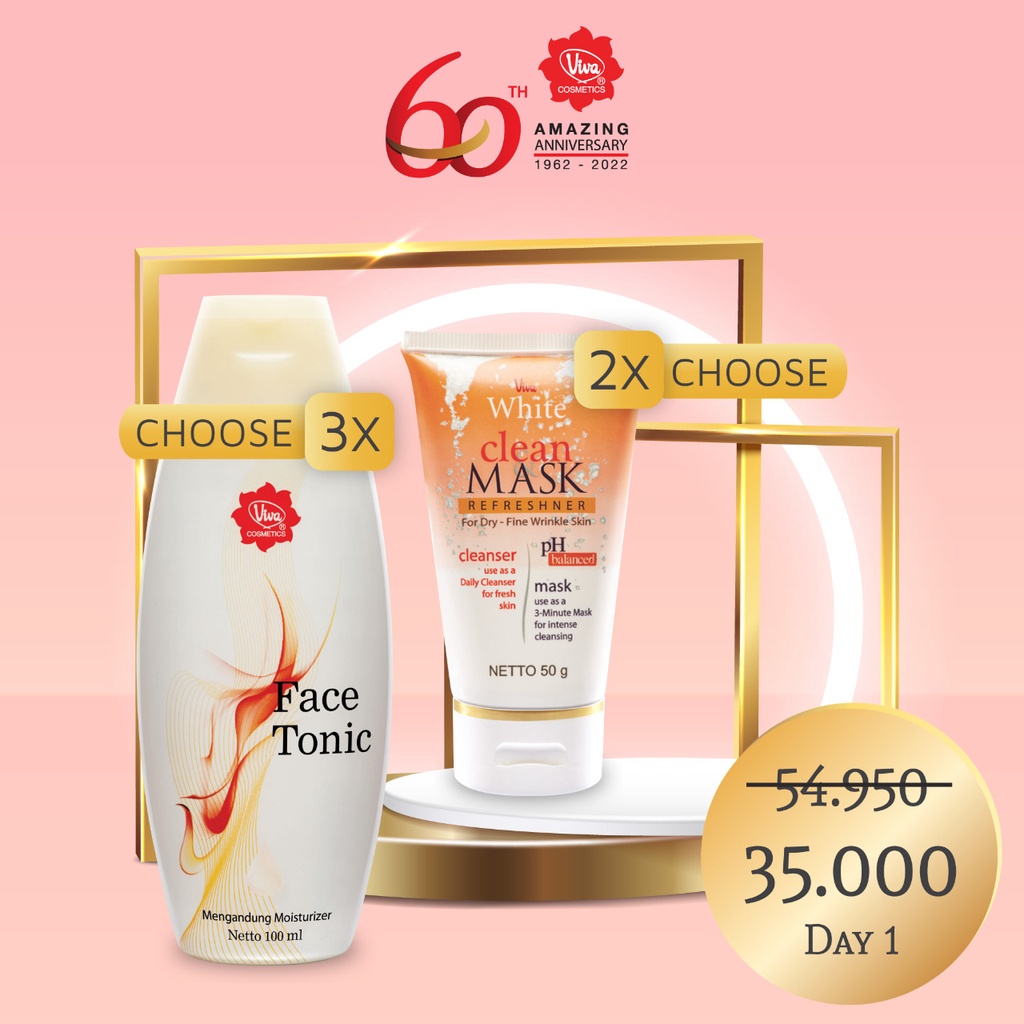 Paket 3 Face Tonic 100 ml 2 Clean and Mask