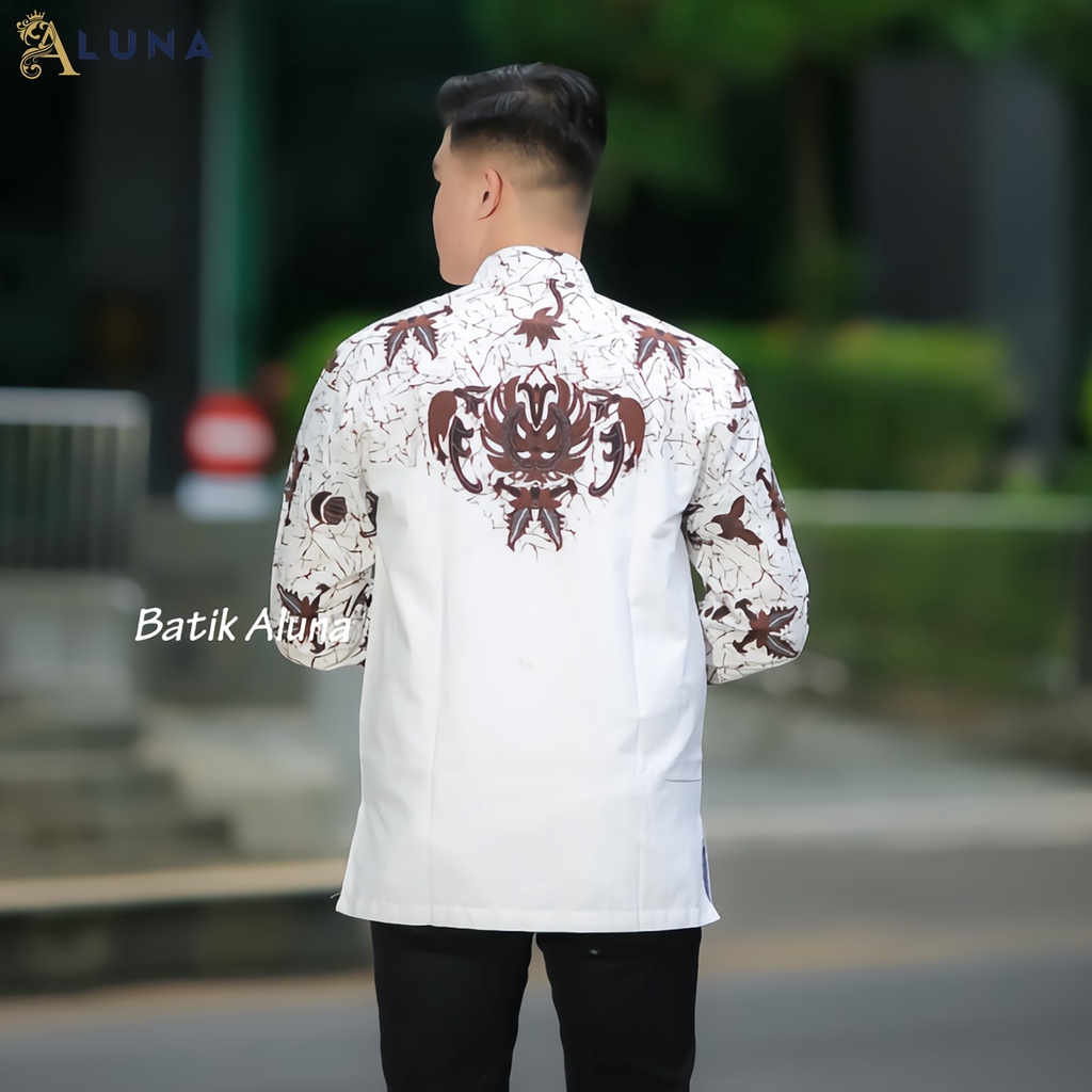 Exclusive Baju Koko Pria Dewasa Motif Batik Aluna Kurta Pakistan Baju Muslim Lengan Panjang Terbaru Good Quality Katun Premium MBA 001